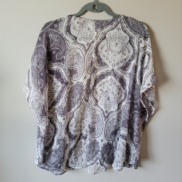 Sun and shadow paisley chiffon coverup - Picture 5 of 7